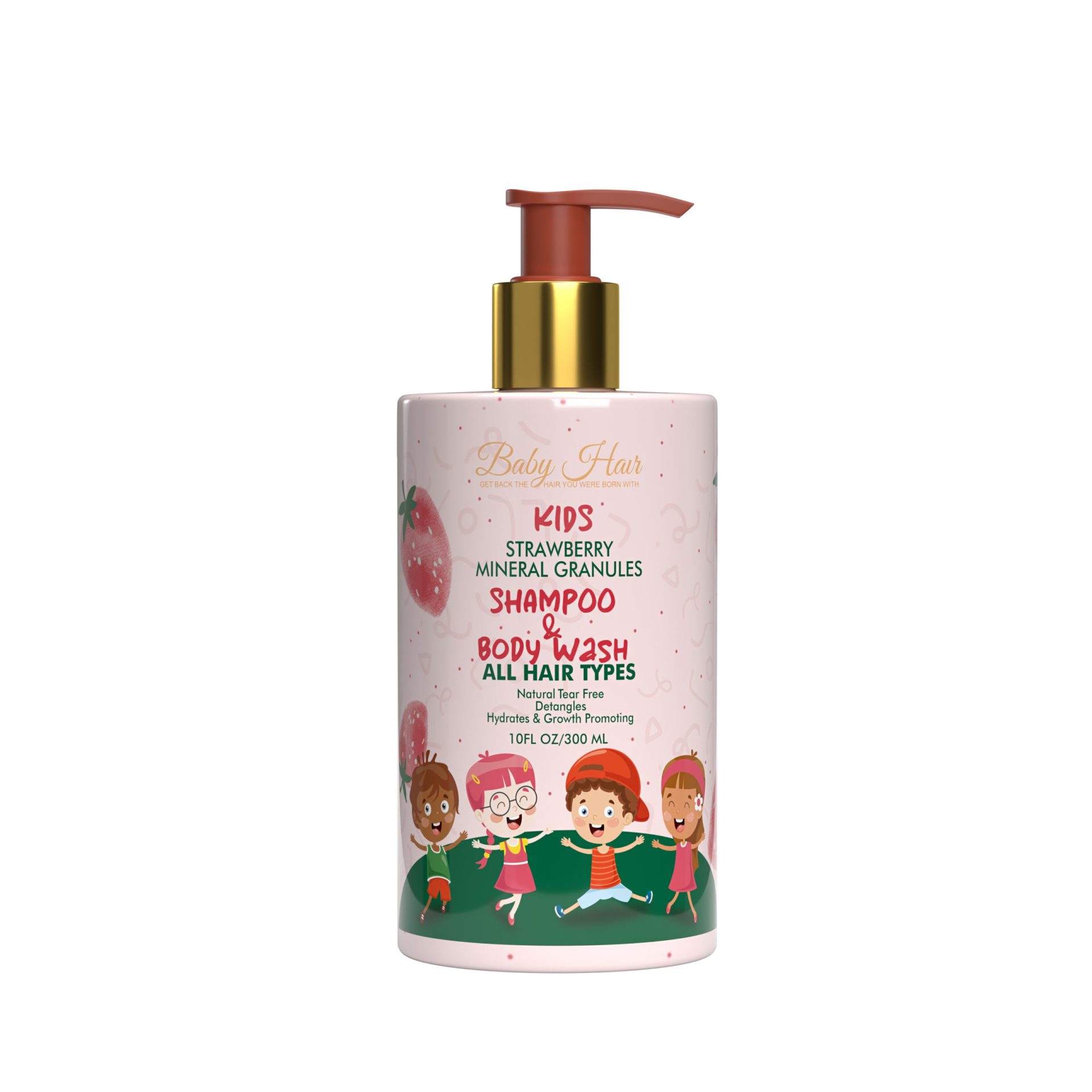 13 Realistic 3d product mockup (3) Vegan Strawberry & Mineral Granules Shampoo & Body Wash