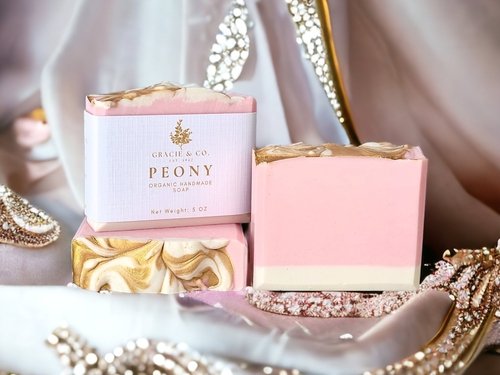 Pink Peony Shea Butter Soap šø Handmade, Hydrating & Luxurious - Image 4