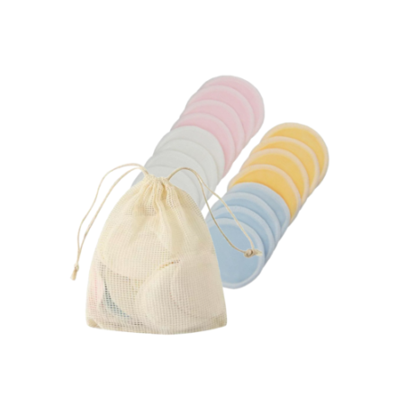 Eco-friendly, soft bamboo rounds for gentle, reusable makeup removal ♻️💖