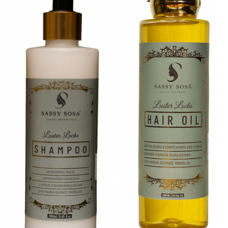 Luster Locks Combo 🌿 Hair Oil 💧 & Shampoo 🧴 For Shine ✨