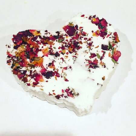 Rose Heart Organic Bath Bomb – relax, refresh, and nourish skin